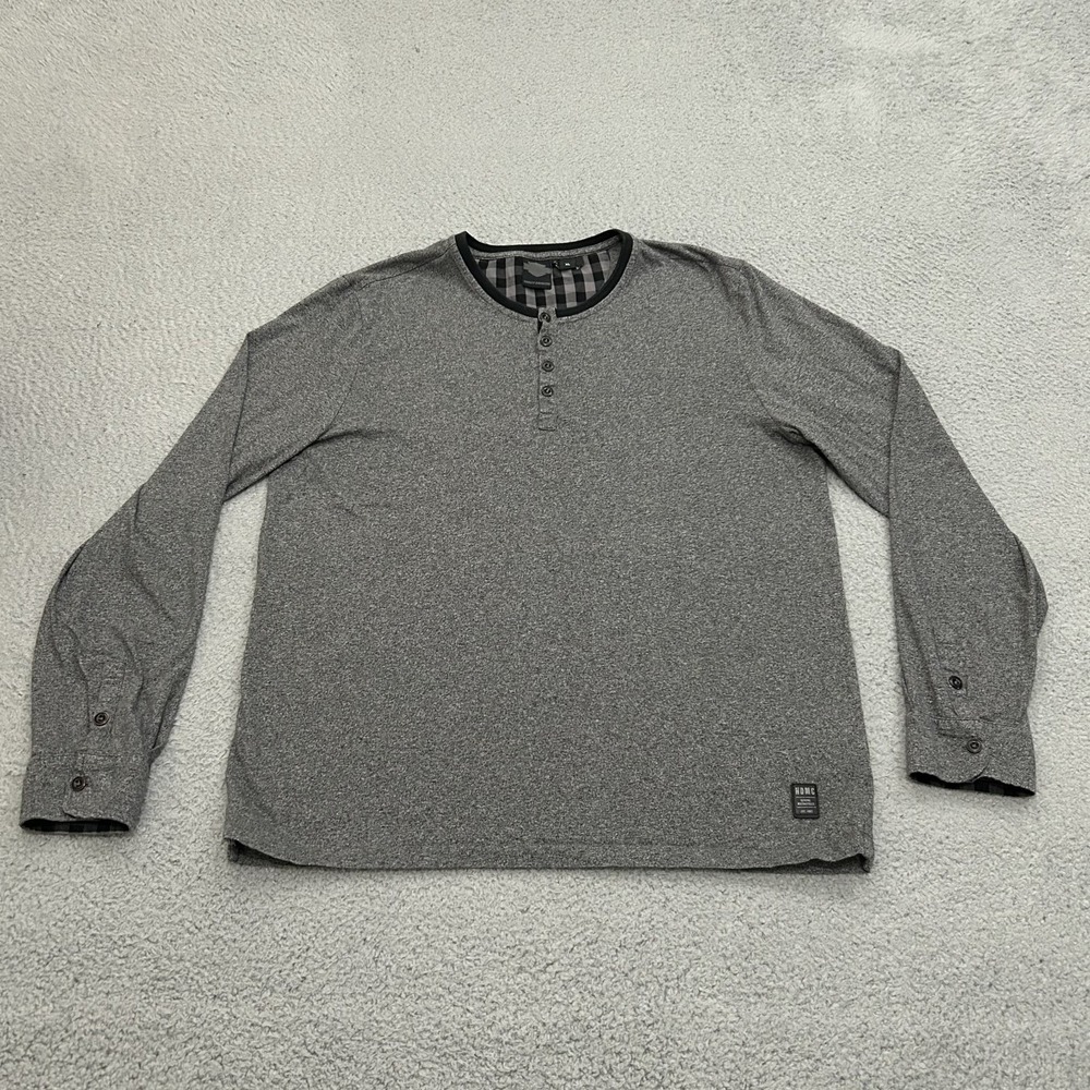 Harley Davidson Shirt Mens Extra Large Gray Long Sleeve Henley Motorcycle Biker